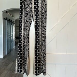 Vibe black & white boho flare pants